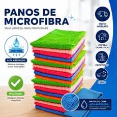 Kit 10 Panos De Microfibra Limpeza Casa Carro alta absorção Multiuso Profissional