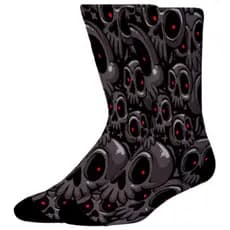 Meia Criativa - Caveiras Fantasmas - Cano Alto - Meias Elite