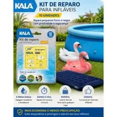 Kit Reparo Infláveis 10 Remendos para Piscina Colchão Inflável e Boias - Kala