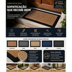 Tapete Sisal Capacho Antiderrapante Para Entrada Cores Sortidas