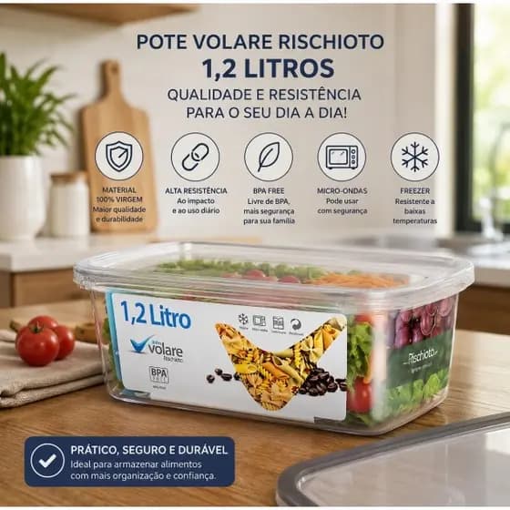 Pote Volare Transparente 1,2 L -Rischioto