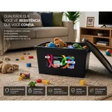Caixa Organizadora 20L Reforçada Resistente para Organização Completa -Arqplast