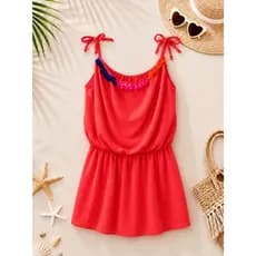 Vestido De Praia Menina Infantil Saída Piscina Com Regulagem Helena
