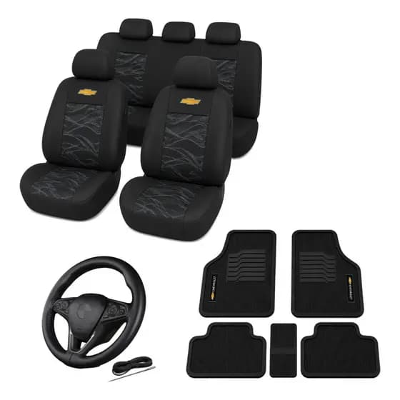 Kit Capa Banco + Tapete + Capa Volante Linha Chevrolet