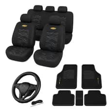 Kit Capa Banco + Tapete + Capa Volante Linha Chevrolet