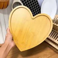 Tabua Queijos e Frios Gamela Petisqueira Tipo Bambu MDF de CORAÇÃO cozinha