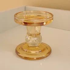 Castiçal De Vidro Peças Porta Vela Enfeite Decoração Luxo Mesa Sala