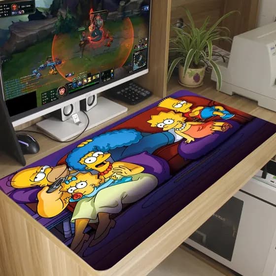 Mouse pad SIMPSONS gamer Antiderrapante Grande diversas estampas 70x35 cm borda costurada