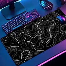 Mouse Pad Gamer Abstrato Antiderrapante 65x30 70x35 80x35 90x40 90x50 120x60 cm Borda Costurada