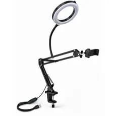 Iluminador Ring Light Suporte Articulado Celular Mesa Foto Regulagem Youtuber