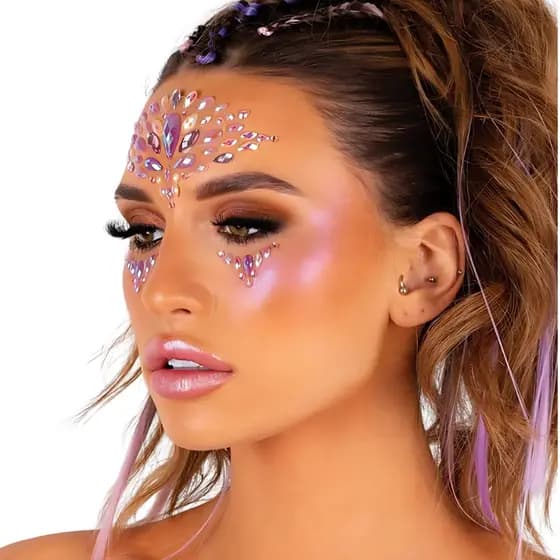 Adesivo Carnaval Pedras Tipo Strass Rosto Facial Autocolante Maquiagem Brilho Corpo
