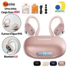 Basike Fones De Ouvido Sem Fio TWS Com Luz LED Duração Da Bateria Sumsung E IPhone De 45H