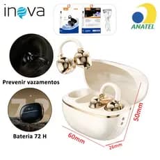 INOVA Fone De Ouvido Bluetooth 5.4 Toque DE Impressão Digital 72H Autonomia ANC Cancelando Ruído