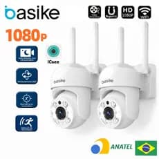 BASIKE 1080P Câmera De Segurança A Prova D'água IP66 360° Visão Noturna Infravermelho ICsee