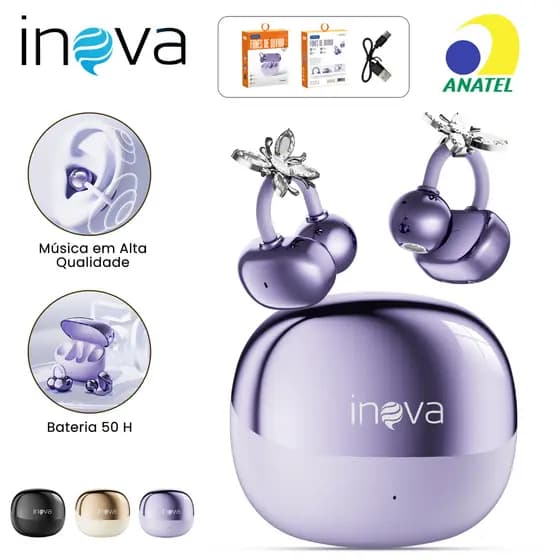 INOVA Fone De Ouvido Bluetooth 6.0 Toque DE Impressão Digital 50H Autonomia ANC Cancelando Ruíd