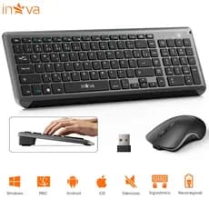 INOVA 2026 Kit Teclado Mouse Sem Fio Sem Fio Recarregável Bateria Wireless Mac Android