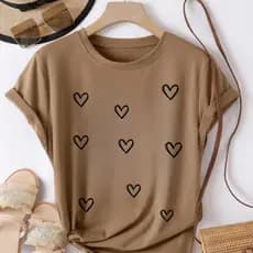 Blusa Baby Look Estampa Delicadas Com Gola Redonda Em DTF Para Todas Ocasiões