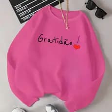 Moletom Feminino Estilo Careca 100% Algodão Modelo Minimalista Delicado Blusa De Frio