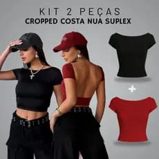 Cropped Costa Nua Feminino Blusinha Suplex Premium Ombro a Ombro Moda Gringa Blogueira