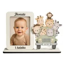 Kit 40 Mini Porta Retrato 10x15 Modelo Safari Mdf Branco Personalizado