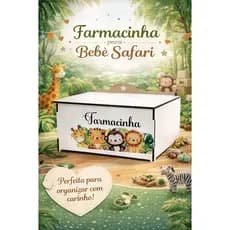 Farmacinha Bebê Safari Mdf Caixa Organizadora Infantil