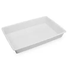 Bandeja de Plastico Profissional Retangular Branca 2,2 litros
