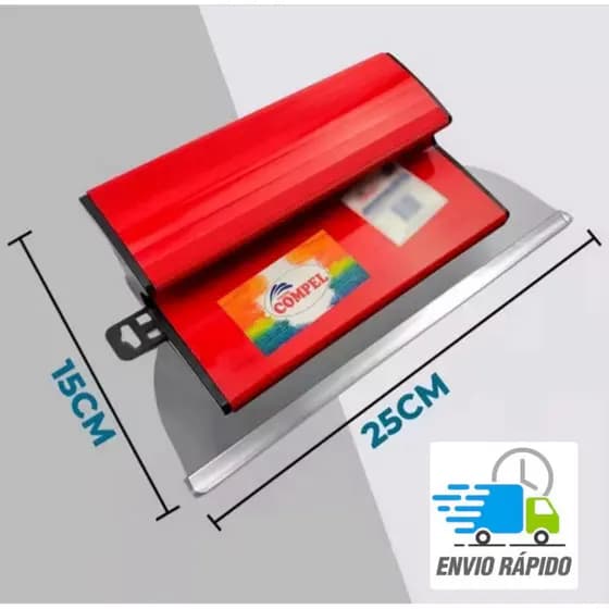 Desempenadeira Aço Inox e Lâmina Flexível 25cm P/ Massa Corrida e Gesso