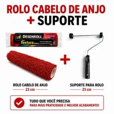 Rolo Textura Cabelo de Anjo 23cm Exportação C/ Suporte - Desenroll