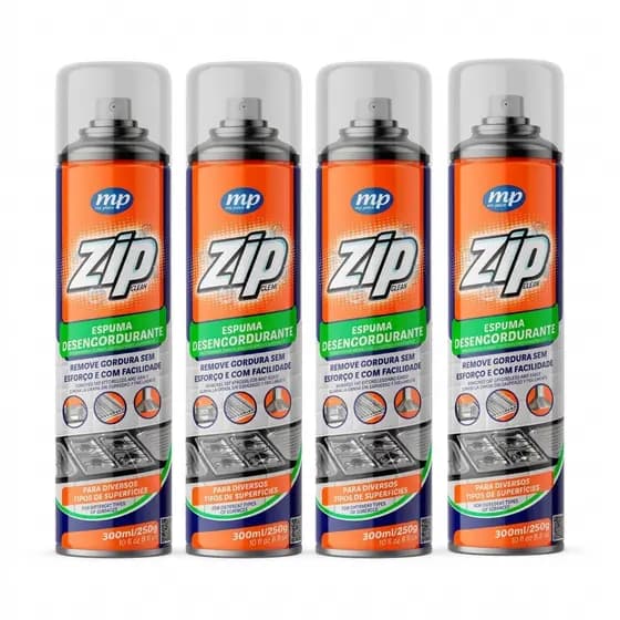 Espuma Desengordurante Limpeza Pesada para Fornos, Fogões 300ml Zip - dissolve Gordura Air Fryer