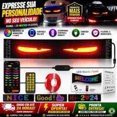 Painel de Pixel de Matrix LED Usb  Flexível RGB Endereçável Devil Eyes Sinalização Informativo