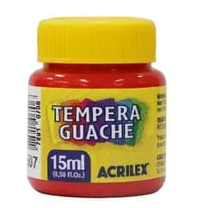 TINTA GUACHE TEMPERA 15ML VERMELHO ACRILEX C/ 12