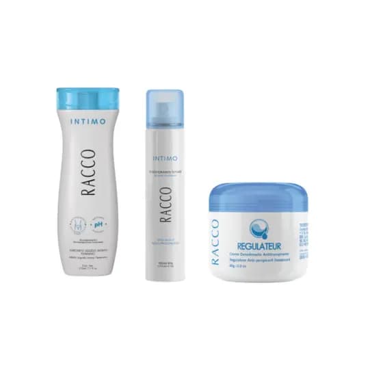 Kit Sabonete Líquido Íntimo, Desodorante Íntimo, Creme Desodorante Antitranspirante RACCO