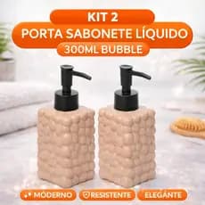 Kit 2 Porta Sabonete Bubble 300ml Lyor – Cerâmica NUDE