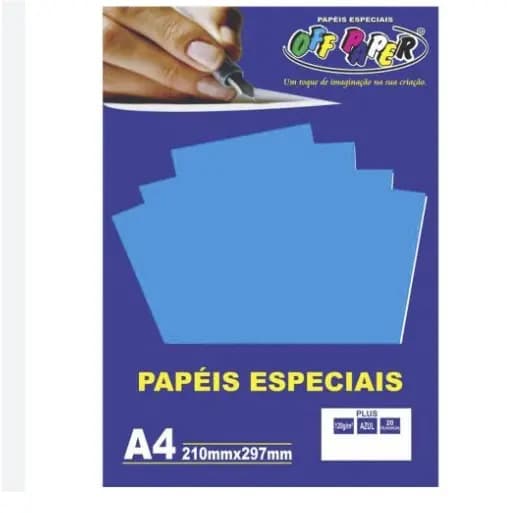 Papel Plus Azul 120g Com 20 Folhas Off Paper