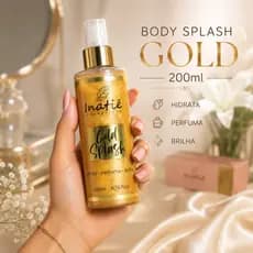 Body Splash Gold Iluminador Glow Perfume Feminino Corporal Capilar 200ml Longa Duração Glitter
