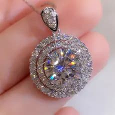 Colar De 5 Quilates , moissanite Importado De Alta Qualidade , Com Diamante De Amoreira Oito Corações De Esboque Clavícu