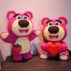 Compatível Com LEGO Strawberry Bear Combinação De Blocos De Construção Para Crianças Meninos E Meninas Br