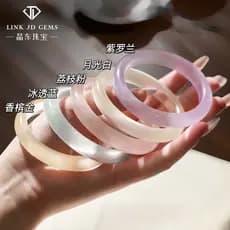 Jingdong jóias pulseira de opala de gelo feminino alto gelo branco luar Jade pulseira champanhe ouro único nova pulseira