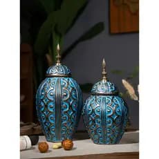 Estilo retro Pu'er Tanque De Folhas De Chá Jarra Selada Casa Armazenamento Selado Cerâmica Dourada Decoração De Garrafa