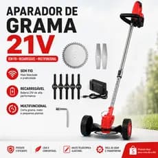 Cortador de Grama Elétrico Retrátil para Jardim com Bateria de Lítio de 21V Máquina Cortadora Sem Fio Portátil