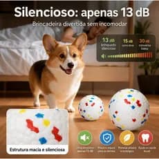 Brinquedo Pet Bola para Cachorro Mordedor Resistente Silencioso Macio Cães Todos os Portes