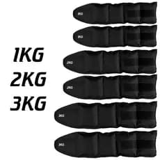 Kit 3 Pares de Caneleira de Peso de Perna de 1kg a 3kg Reforçada Tornozeleira  Academia Profissional
