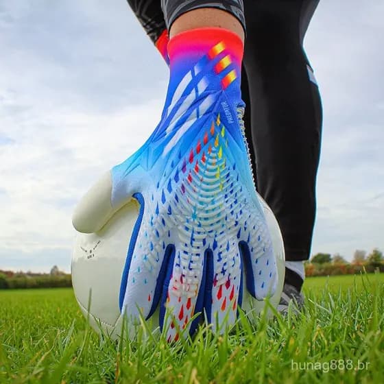 Luvas de Goleiro Respiráveis e Antiderrapantes em Látex com Design de Osso HG35