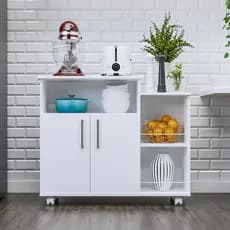 Balcão Com Rodinhas Cozinha 2 Portas com Rodinhas Organizador