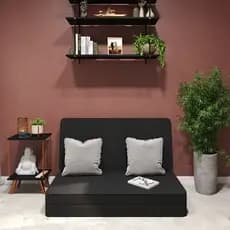 Cama Sofá Dobrável Casal Preto – Modelo Versátil 3 em 1 p/ Sala, Quarto ou Escritório