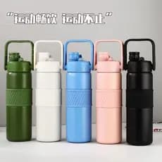 Garrafa térmica esportiva Duplo aço inoxidavel  600ml  800ml Bica dupla com alça e canudo l018