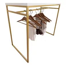 Mesa Cabideiro 120x45x100cm tampo MDF branco tx