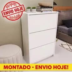 Sapateira 3 Portas Basculante Armário Multiuso Organizador – Quarto, Sala e Estante