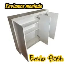 Nicho Aparador Com 3 Portas Em Mdf Com Divisória rodinhas em gel