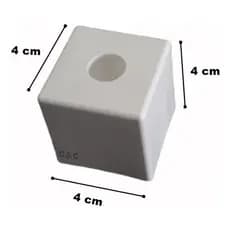 4 Pé Sapata Pezinho Plástico branco 4x4cm Móvel + Parafusos